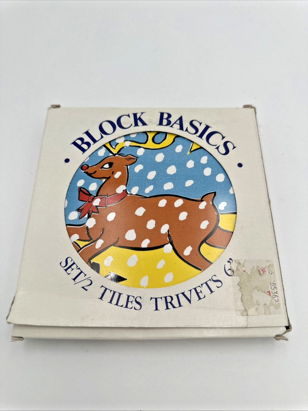 2 Vintage Holiday Trivet Christmas Tiles